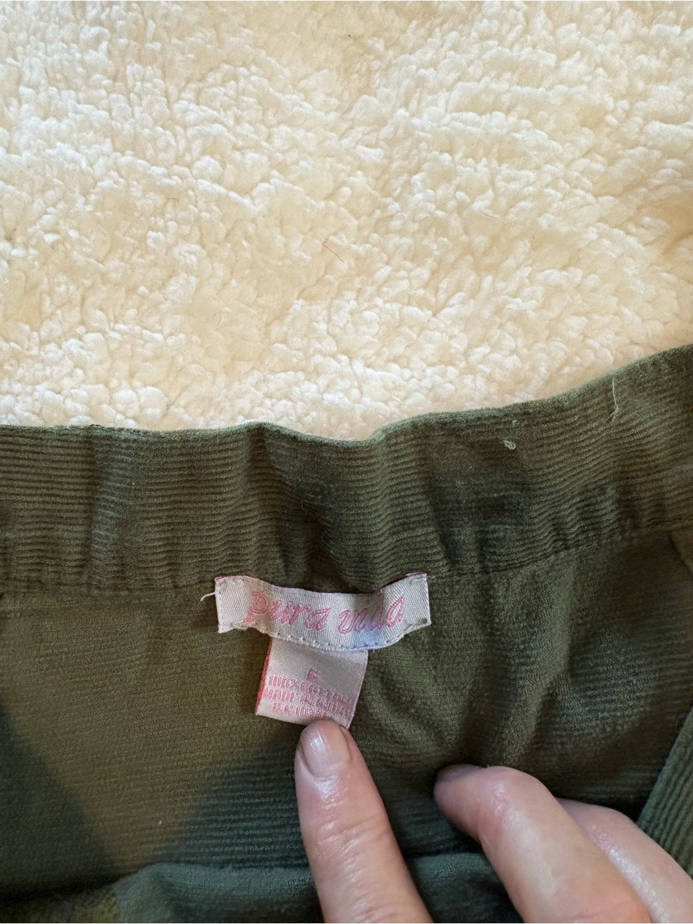 Pura Vida Olive Green A-Line Skirt with Pink & Teal Floral Embroidery - Picture 5 of 7